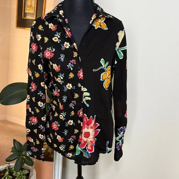 DESIGUAL Floral Button-Up Shirt - Picture 1 of 9